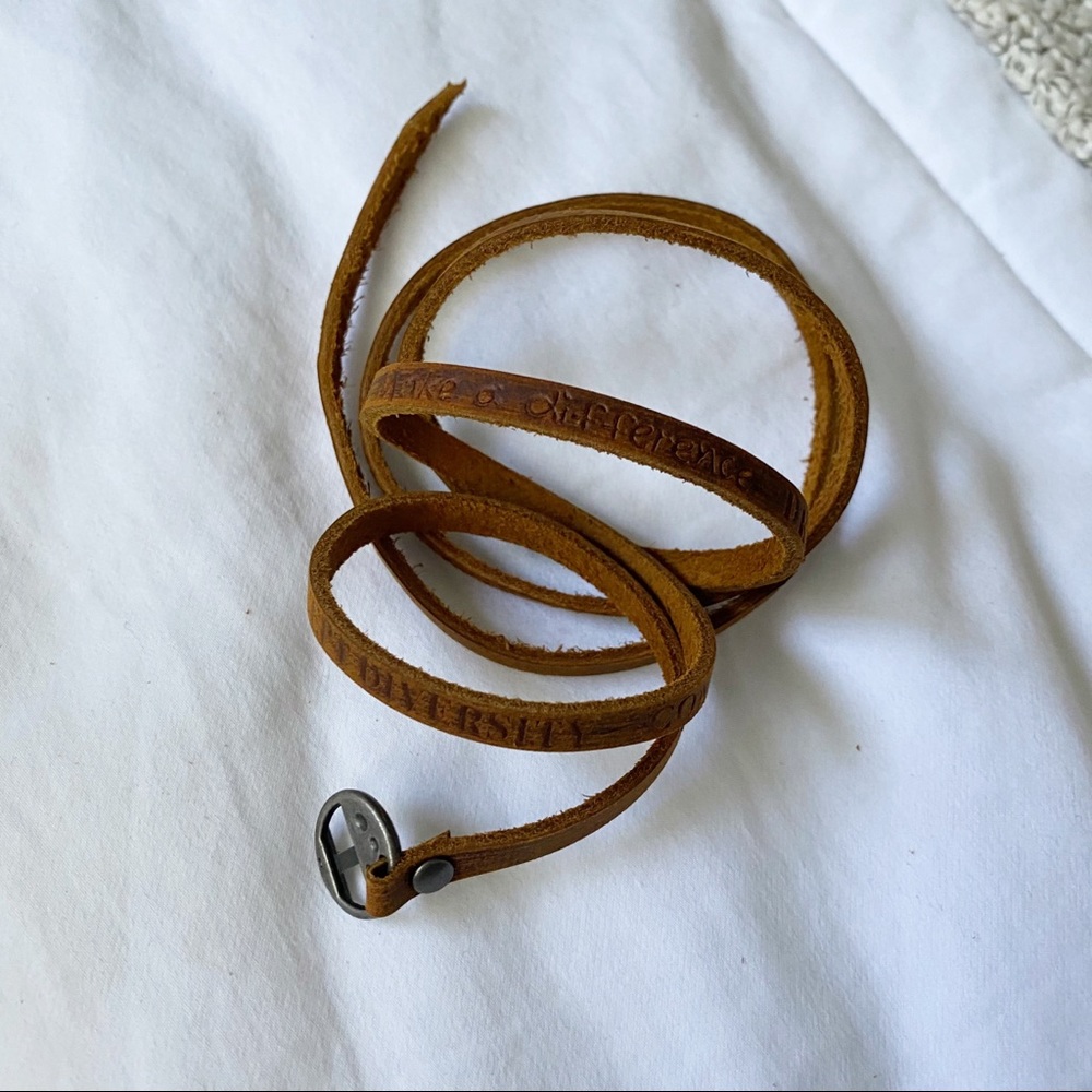 Genuine Leather Bohemian Wrap Bracelet Rustic Boho Cuff Walnut Brown - Picture 5 of 6